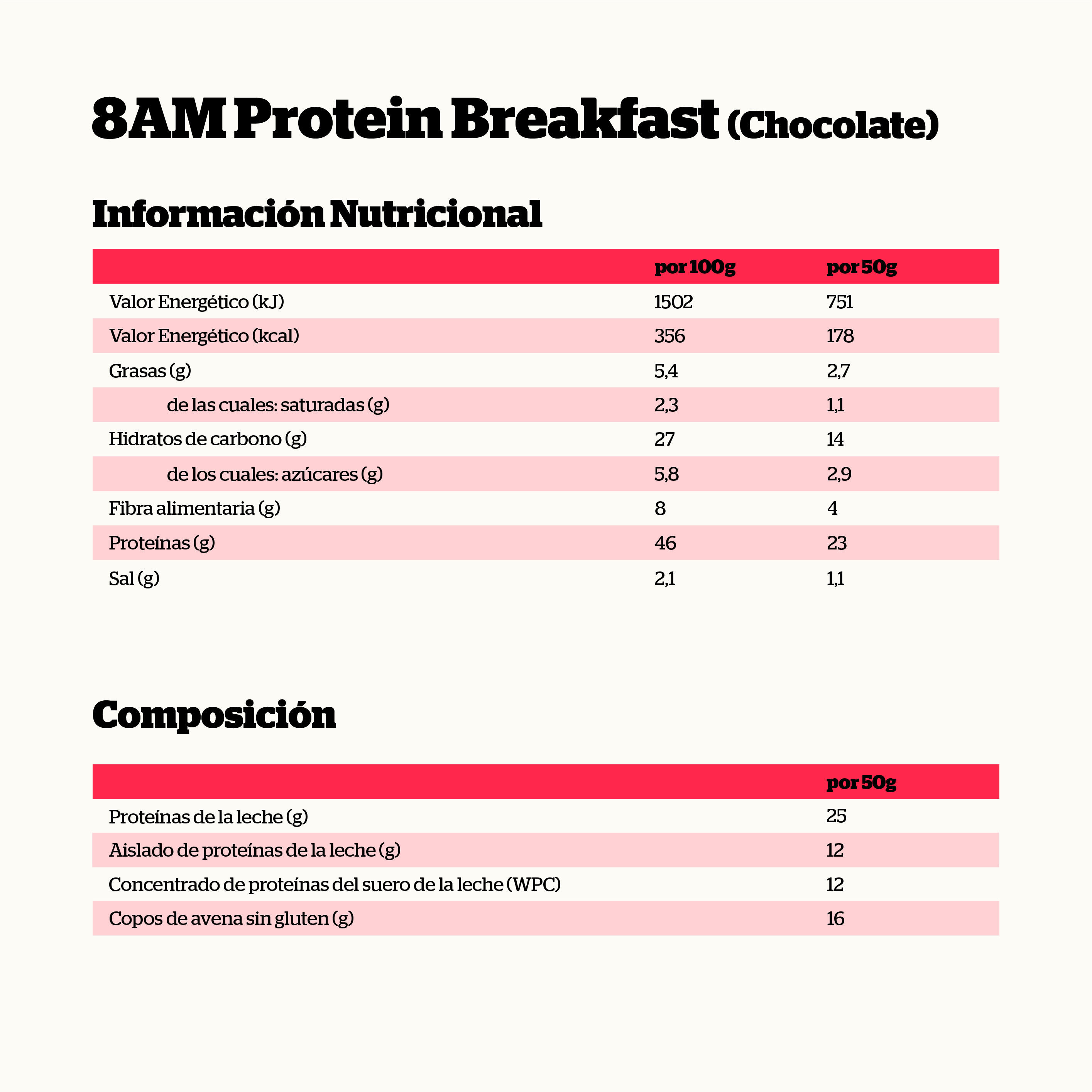 8am avec Chocolat (avoine et protéine) - 650g Chocolat de Nutrisport 2/4