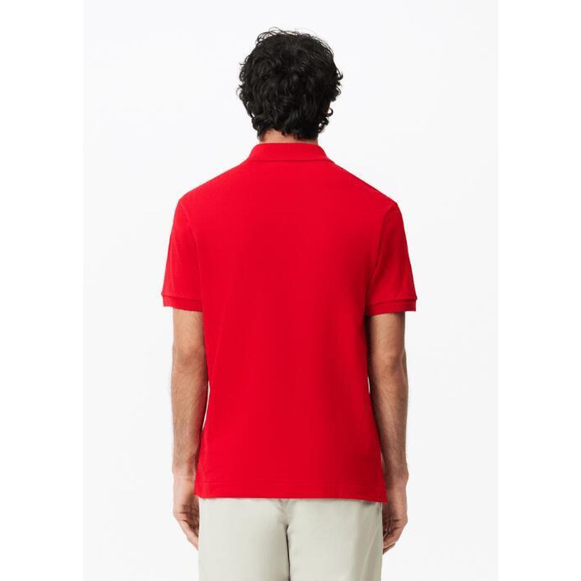 Tricou polo Lacoste clasic roșu pentru bărbați din piqué
