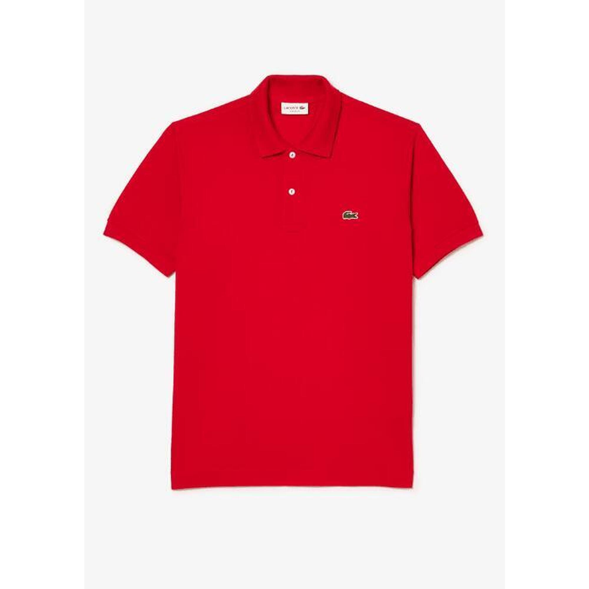 Tricou polo Lacoste clasic roșu pentru bărbați din piqué
