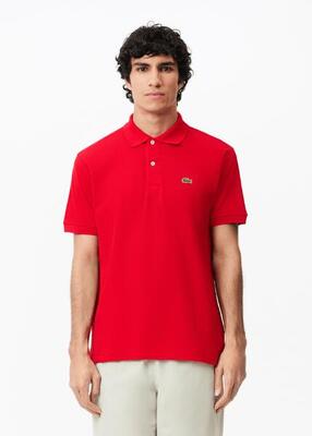 Polo lacoste klassiek rood heren piqué