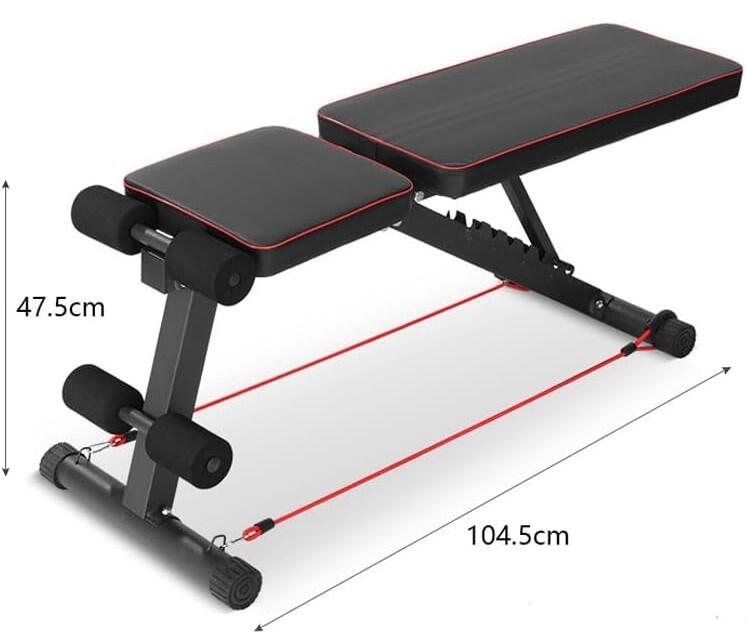 Unisex Sport Verstelbare Trainingsbank inklapbaar met expander X-sport zwart 5/7