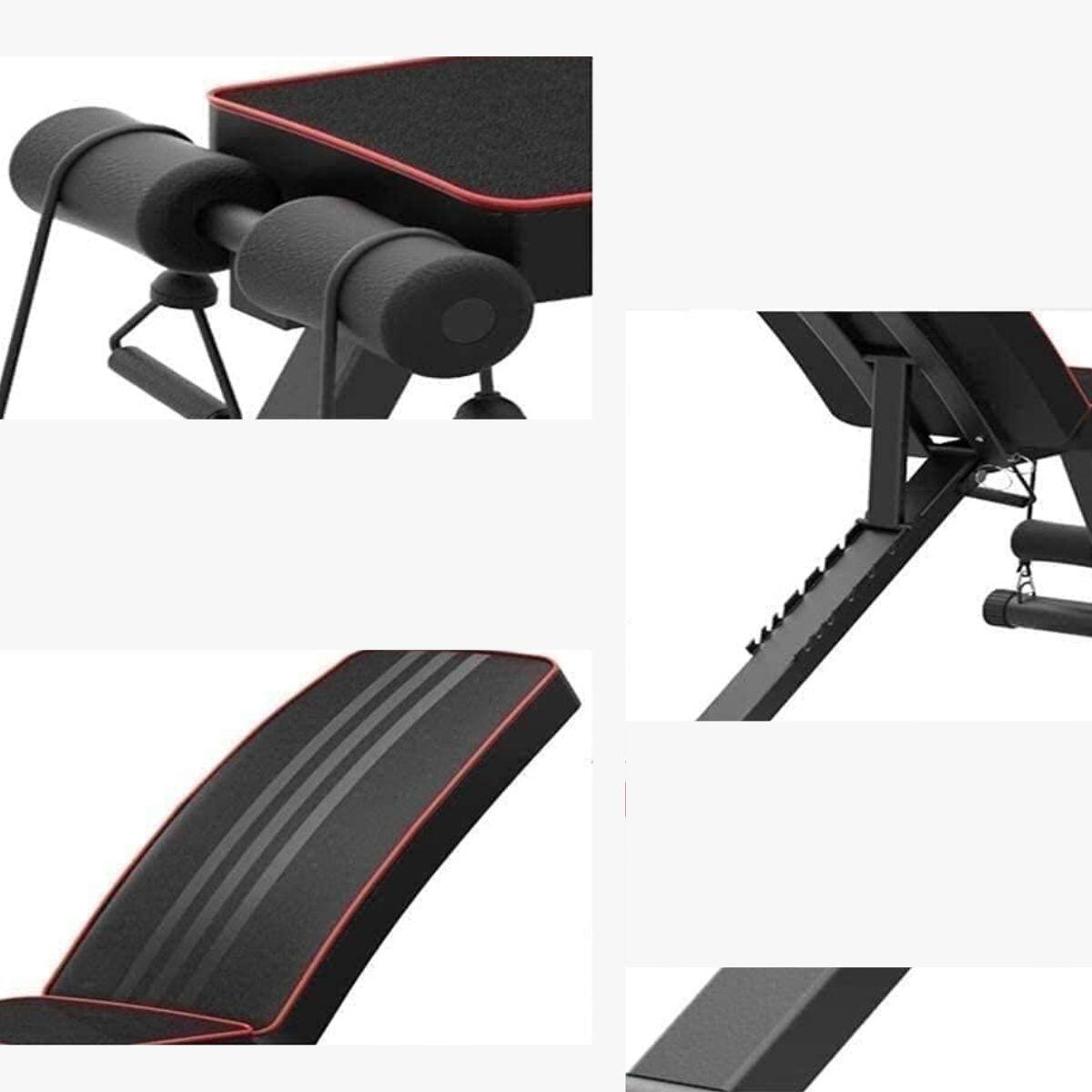 Unisex Sport Verstelbare Trainingsbank inklapbaar met expander X-sport zwart 7/7