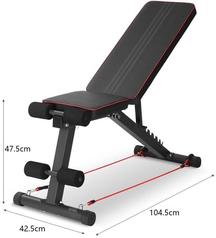 Unisex Sport Verstelbare Trainingsbank inklapbaar met expander X-sport zwart 4/7