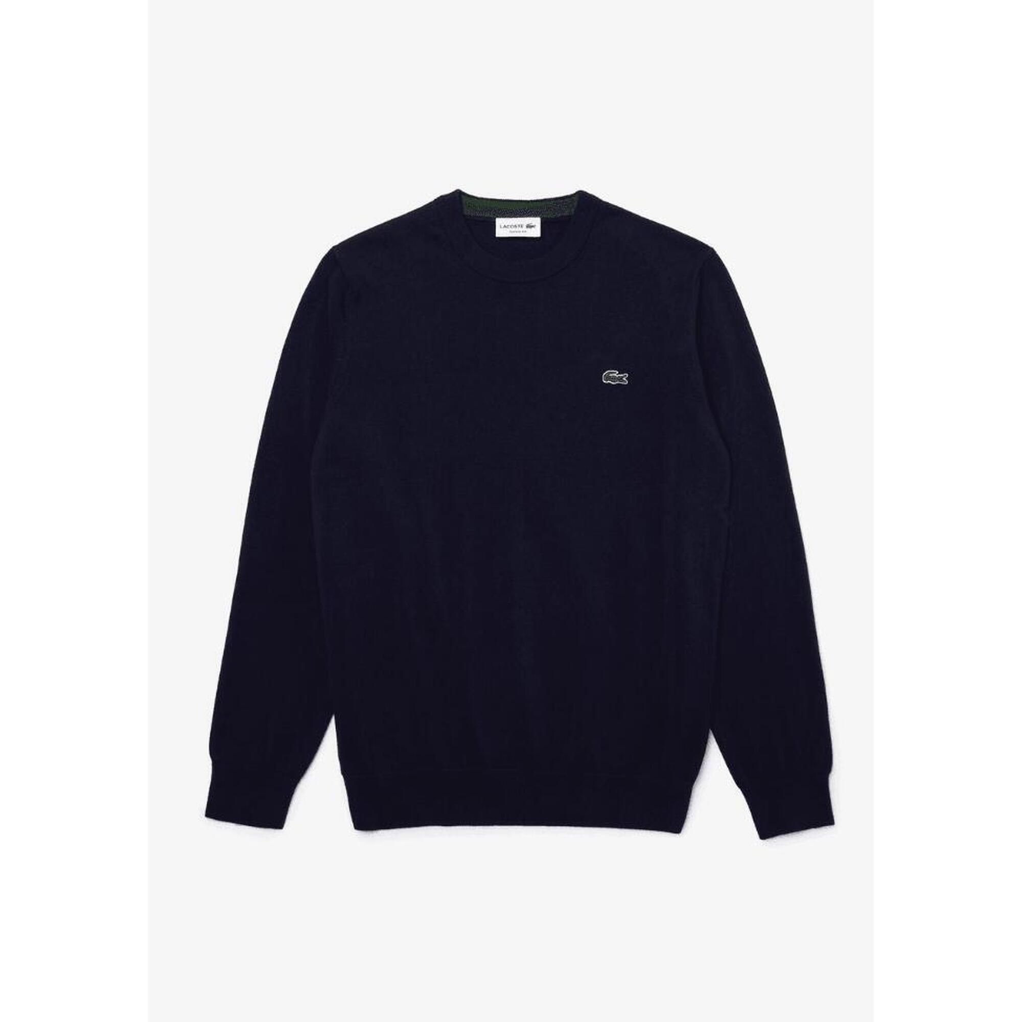 Pulover Lacoste clasic bleumarin cu guler rotund