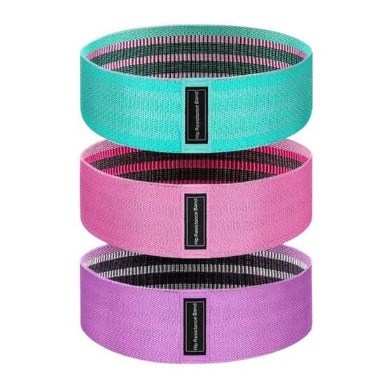 Unisex Fitness Bandes de Résistance Kit 3 pcs Tissu Mini X-sport Pastel
