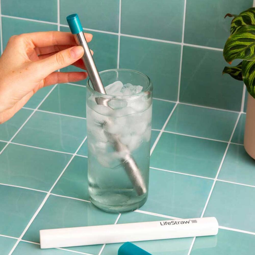 LifeStraw SIP Laguna Teal – canudo filtrante com estojo de transporte 3/4