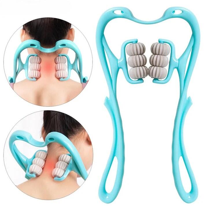 Unisex Fitness Nackenmassagegerät Hand-Massageroller Nacken X-sport Blau 2/7