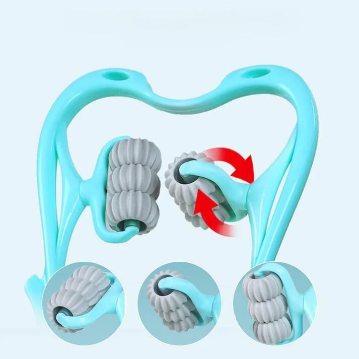 Unisex Fitness Nackenmassagegerät Hand-Massageroller Nacken X-sport Blau 4/7