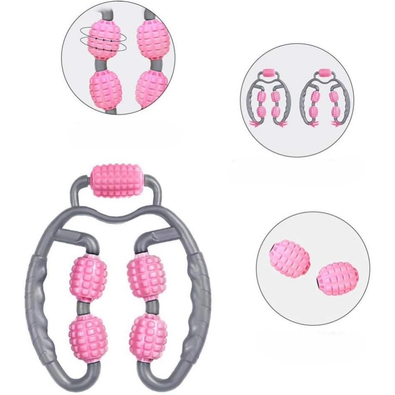 Unisex Fitness Massage-Ring 5 Rollen Muskelentspannung X-sport Rosa 5/7
