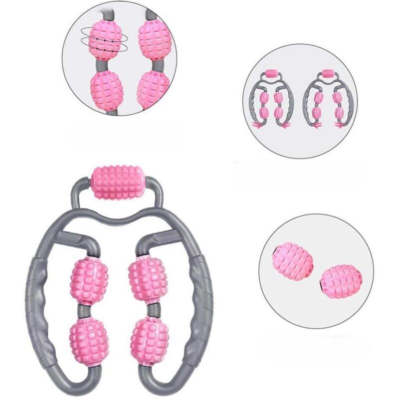 Unisex Fitness Rolă masaj 5 role tip clește anticelulitic X-sport Roz