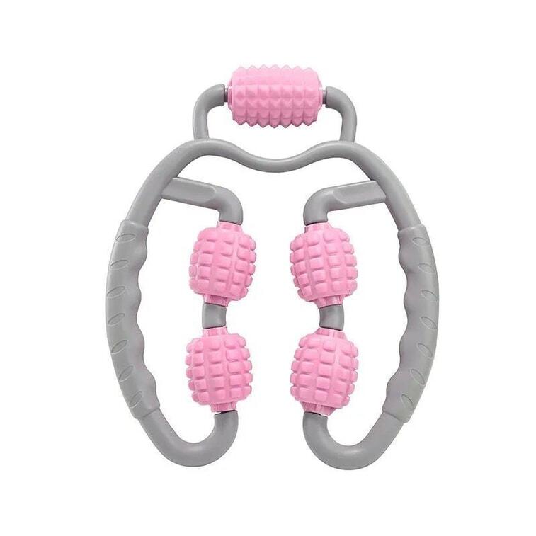 Unisex Fitness Rolă masaj 5 role tip clește anticelulitic X-sport Roz