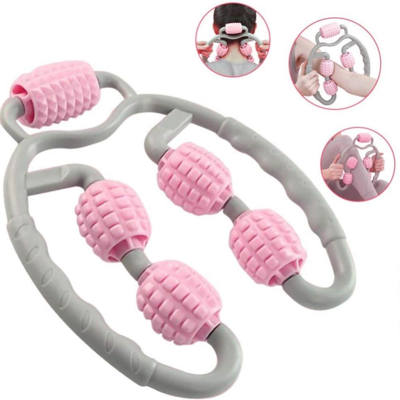 Unisex Fitness Massage-Ring 5 Rollen Muskelentspannung X-sport Rosa 3/7