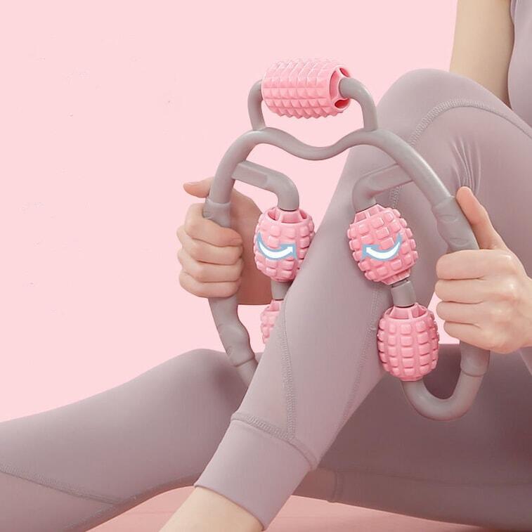 Unisex Fitness Massage-Ring 5 Rollen Muskelentspannung X-sport Rosa 2/7