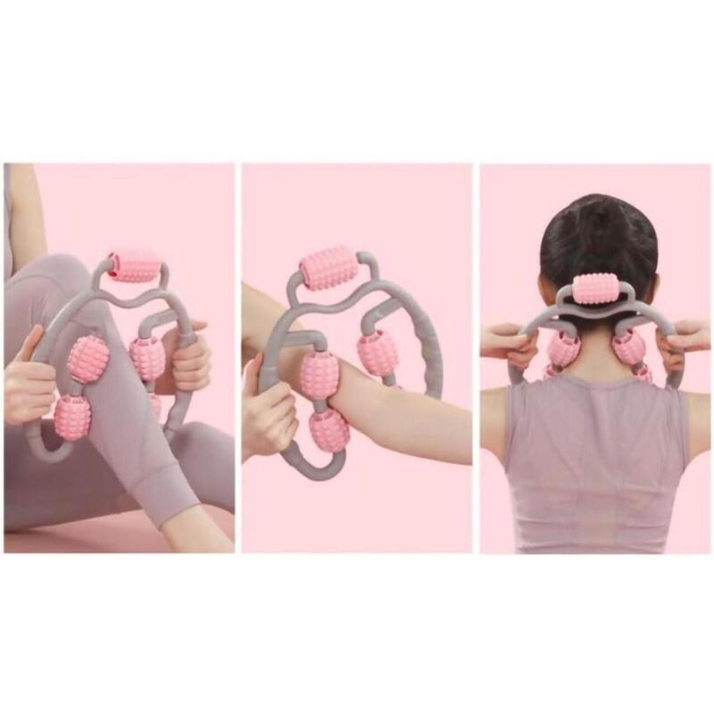 Unisex Fitness Rolă masaj 5 role tip clește anticelulitic X-sport Roz