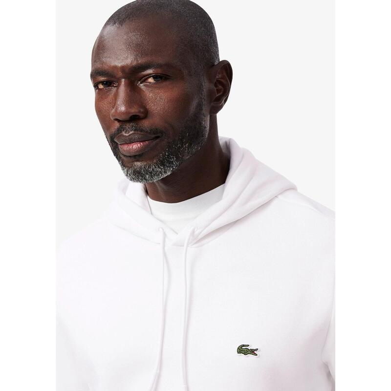 Pulover Lacoste Alb din Bumbac Organic
