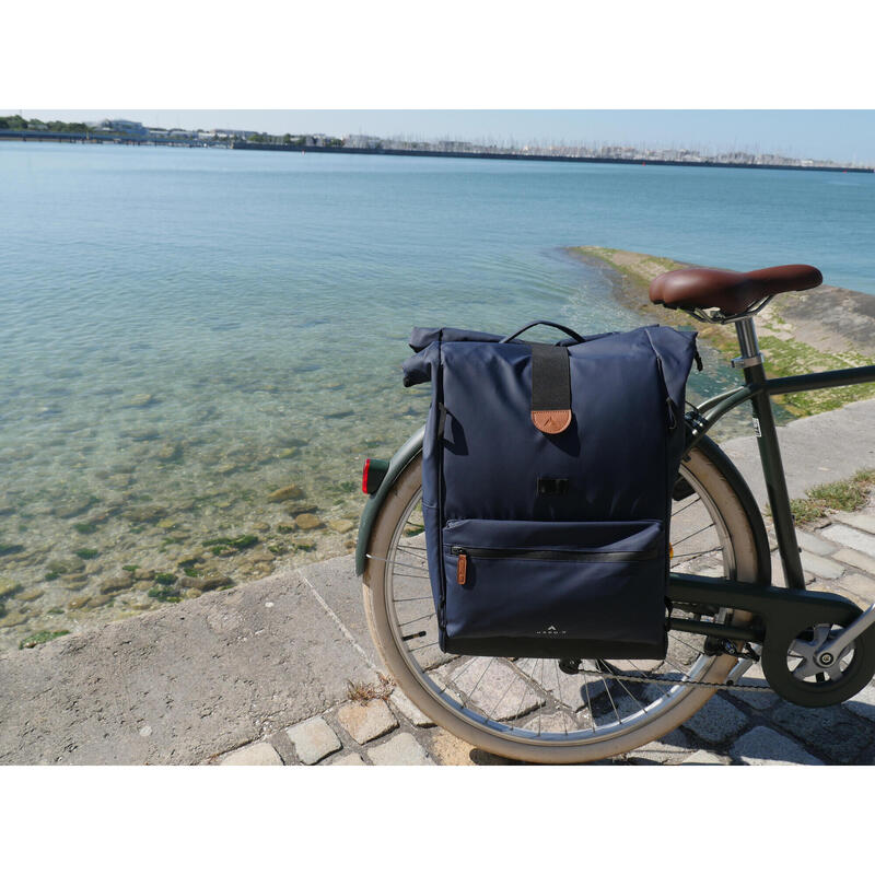 Sacoche double vélo porte-bagage étanche 50L, 2x25L BLEU HAPO-G