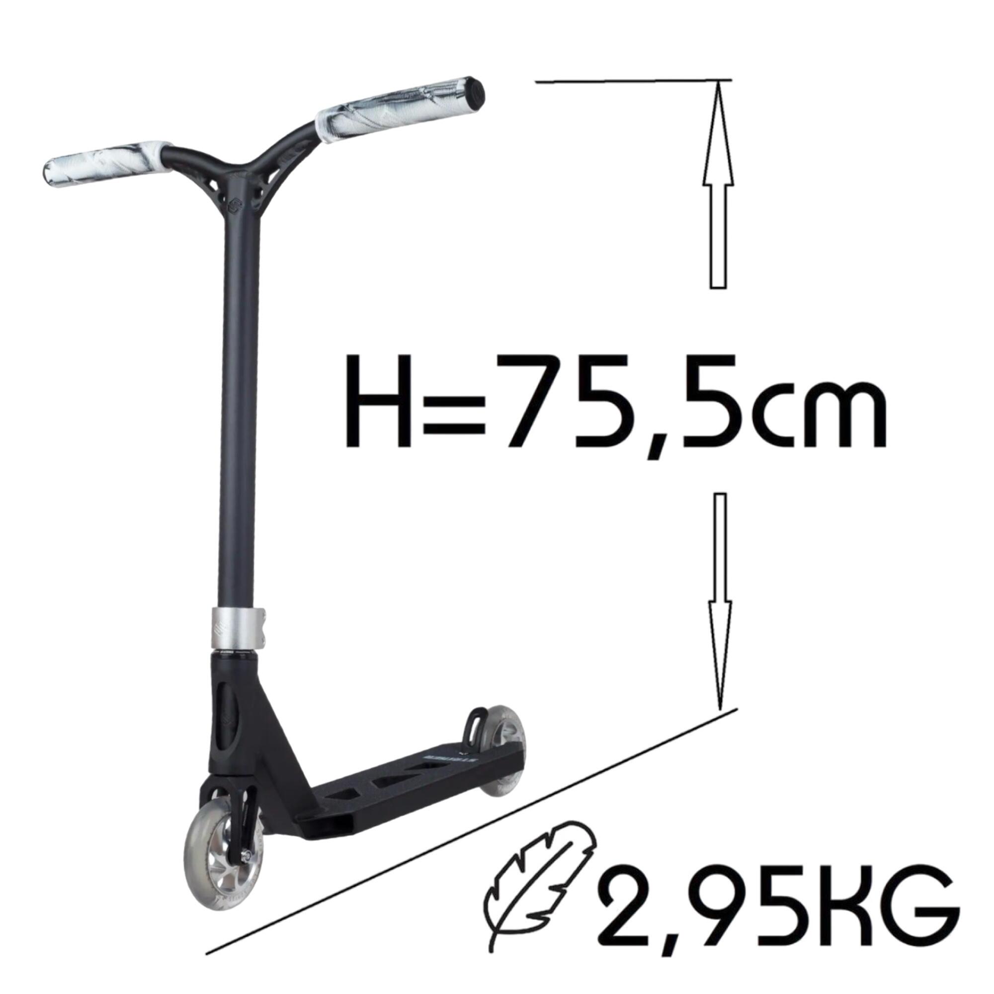 Striker Lux Youth Stunt-Scooter H=75,5cm 2,95kg schwarz/ silber/ clear PU 4/7