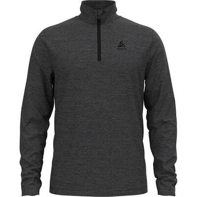 Odlo middenlaag loopshirt halve rits roy thermoshirt leisteengrijs - zwarte
