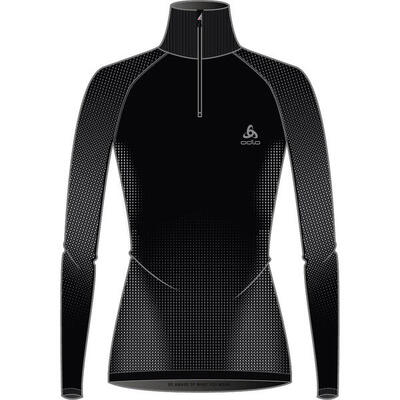 Odlo shirt lange mouwen halve rits performance warm eco thermoshirt zwart -