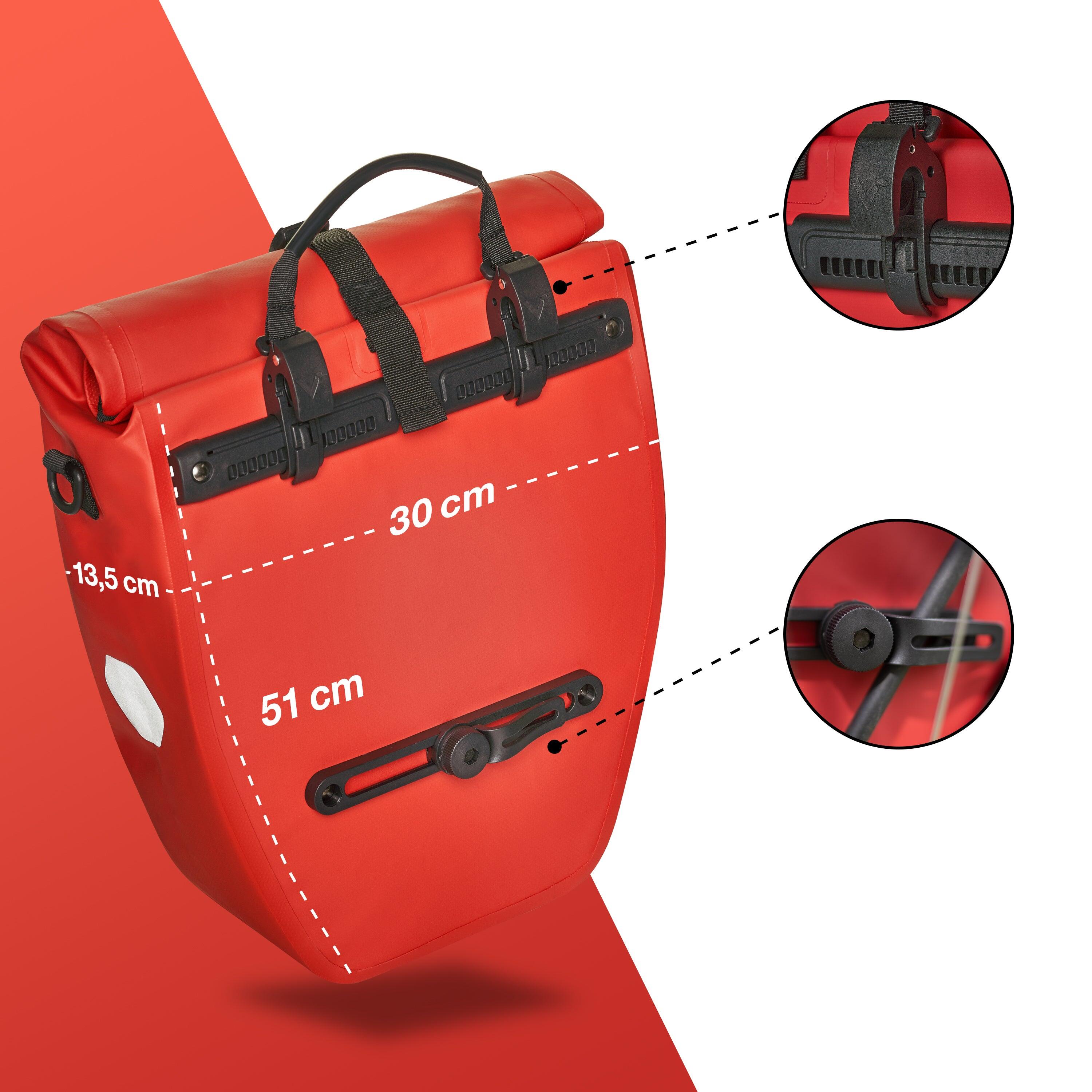 Fahrradtasche Wasserdichte Gepäckträgertasche reflektierend & sicher 20L - Basic 2/7