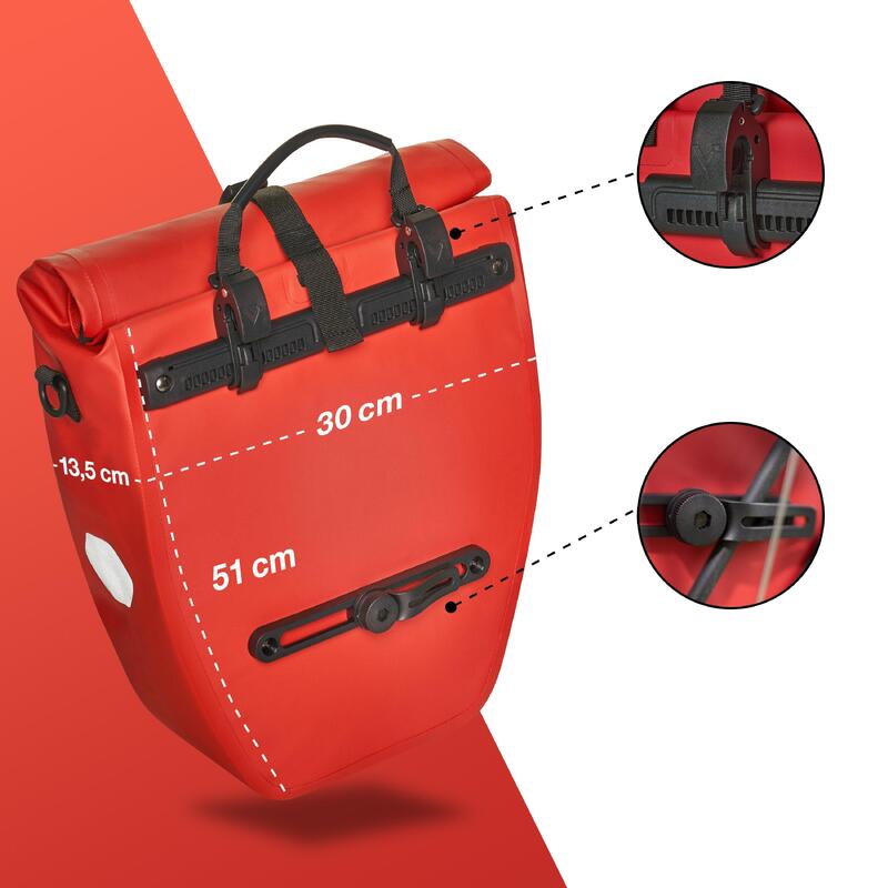 Alforge para bagageiro impermeável refletivo 20 L - ValkBasic