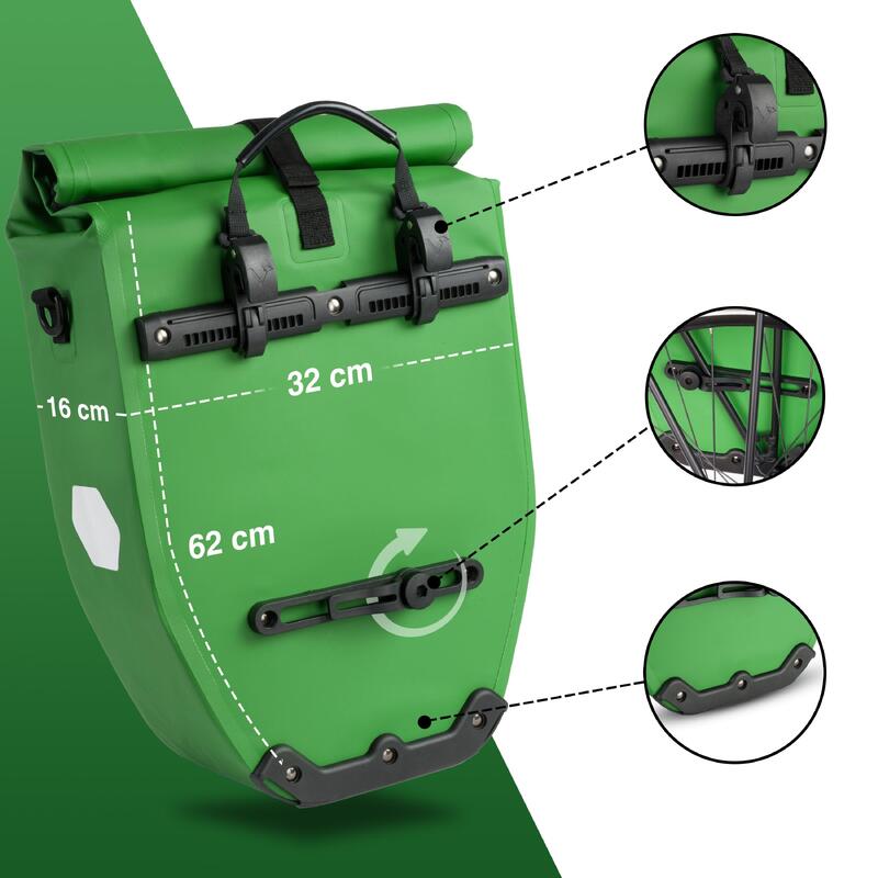 Sacoche velo Sacoche de porte-bagages velo etanche à vélo 28L bikepacking