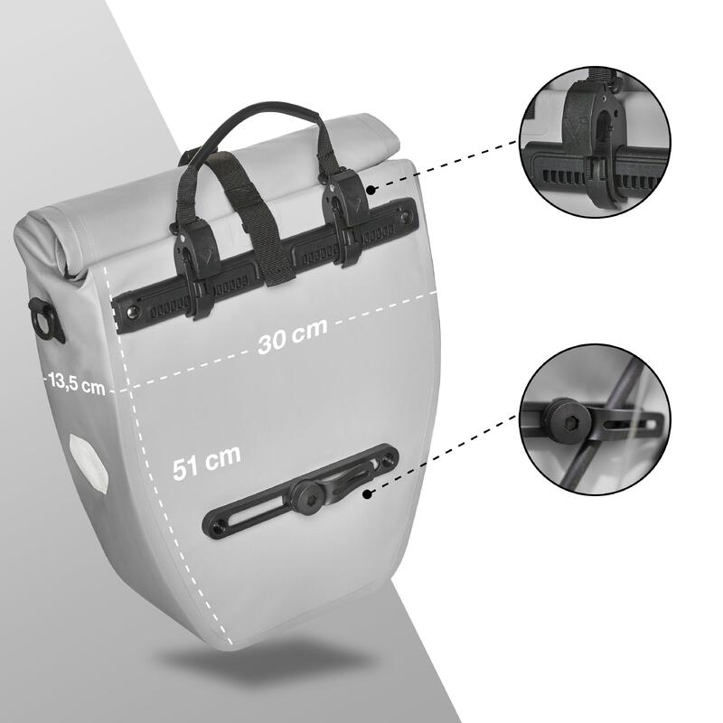 Sacoche velo Sacoche de porte-bagages velo etanche à vélo 28L bikepacking