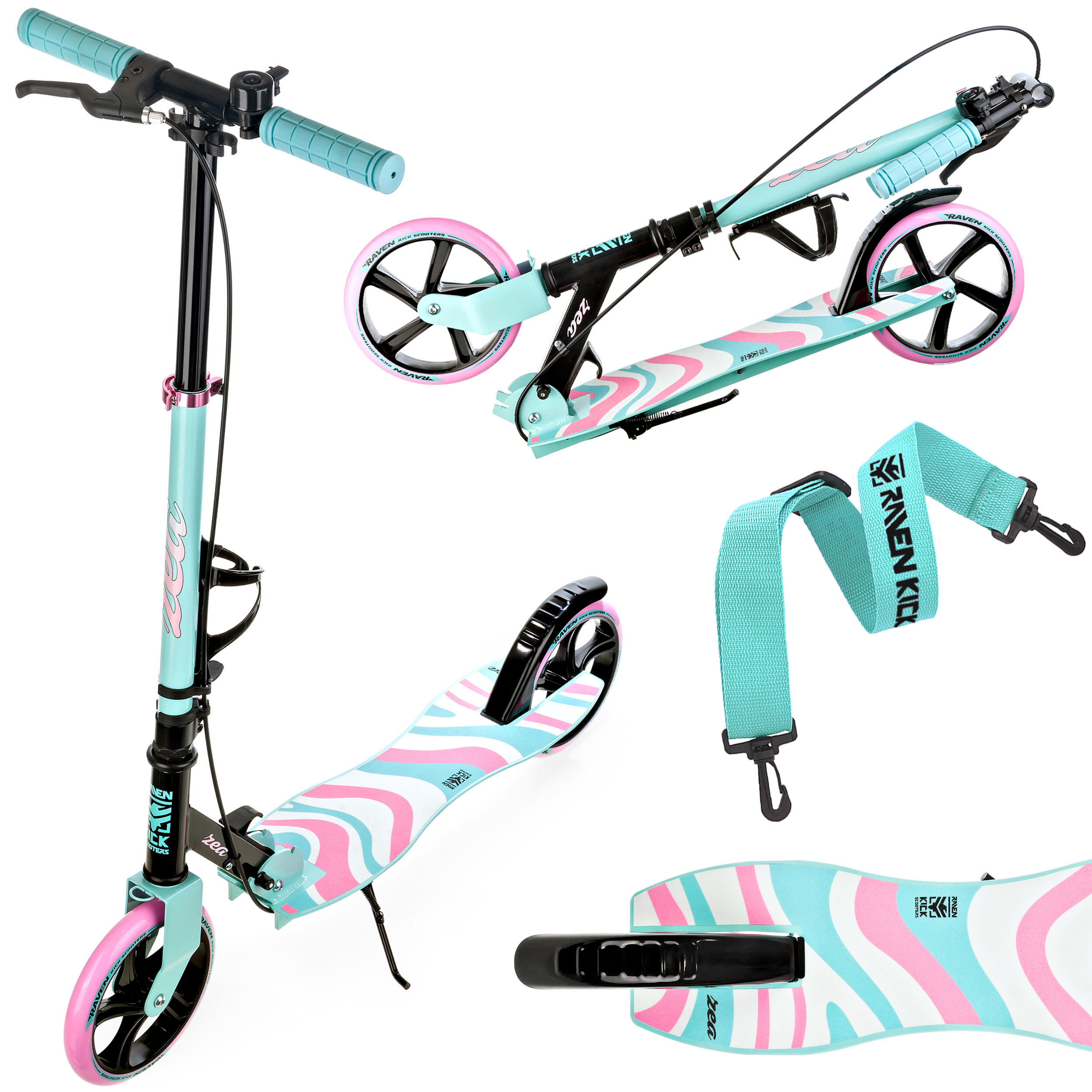 Monopattino pieghevole Zea 200 mm con freno, campanello e