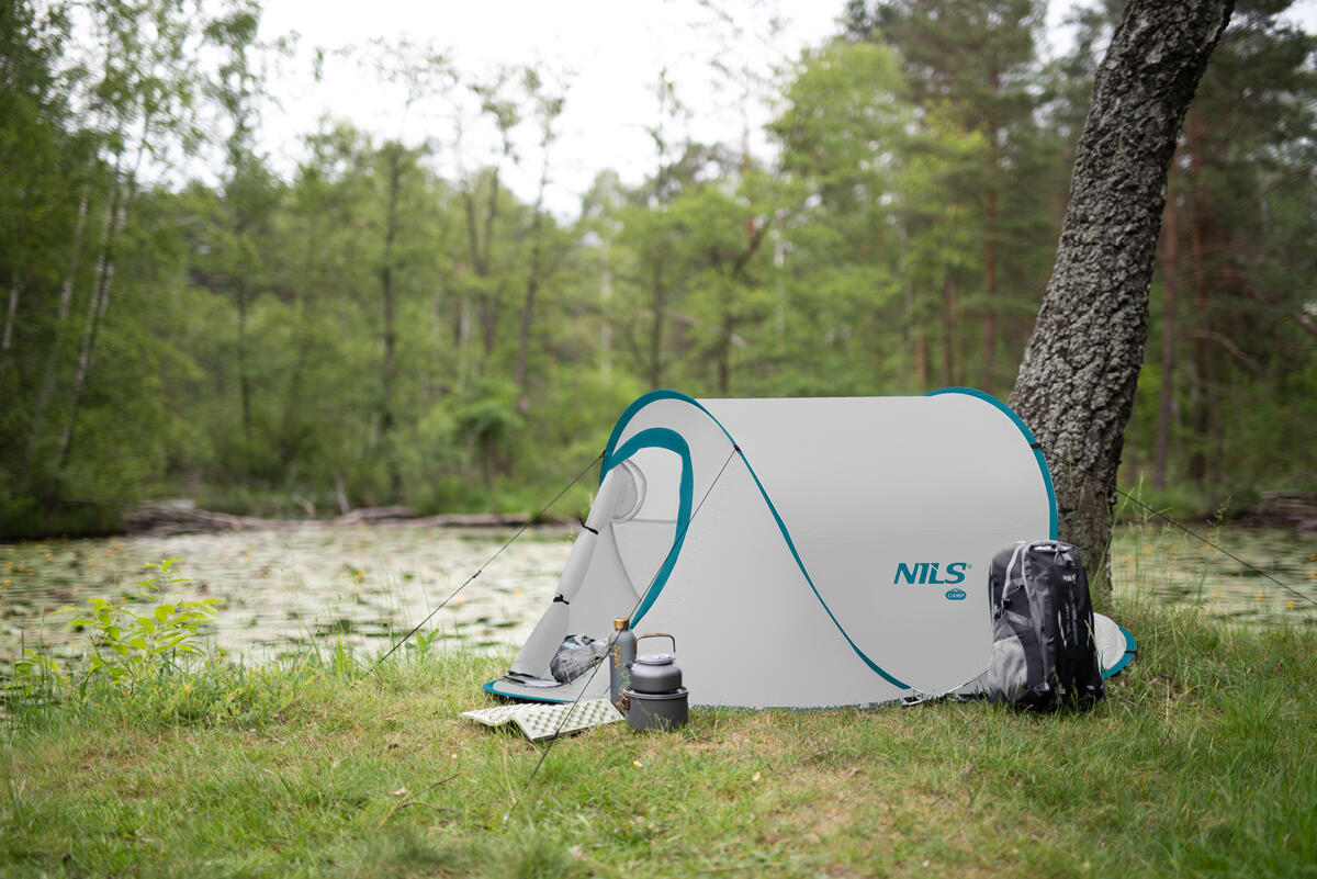 Pop-Up Campingzelt für 2 Personen NILS CAMP NC3743 mit UV-Schutz 6/7