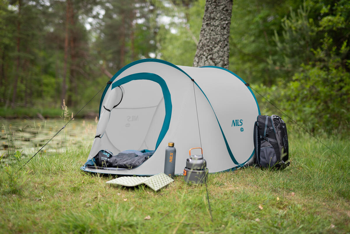 Pop-Up Campingzelt für 2 Personen NILS CAMP NC3743 mit UV-Schutz 5/7