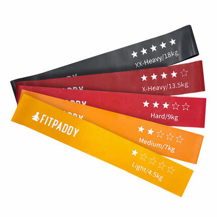 Gumy oporowe FITPADDY – zestaw 5 szt. do ćwiczeń i rehabilitacji