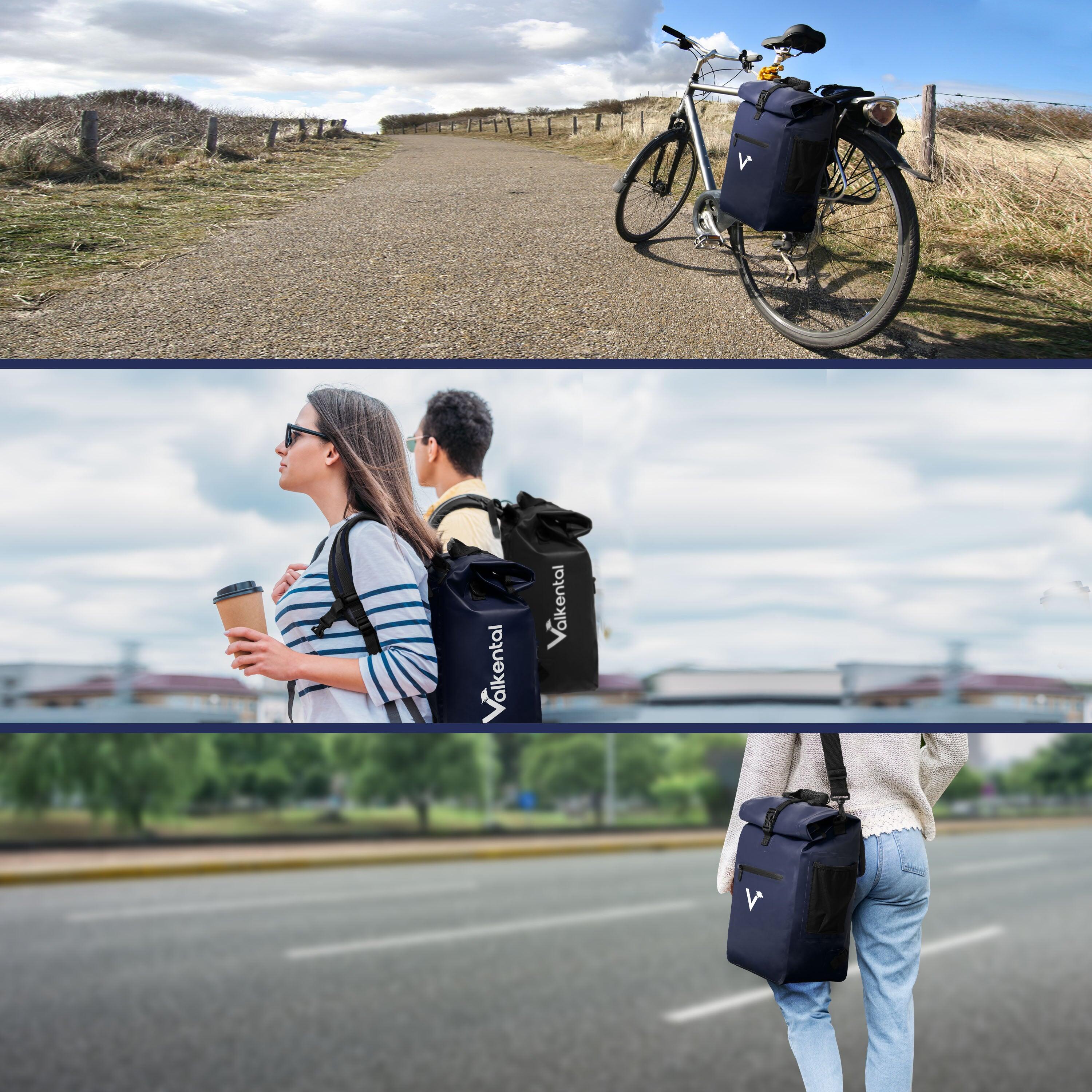 Sac à Dos Vélo Double Sacoche Arrière étanche 30L – VTT Et Cyclisme – Bleu (sans Marque, Bagagerie Vélo, Imperméable, Pratique)