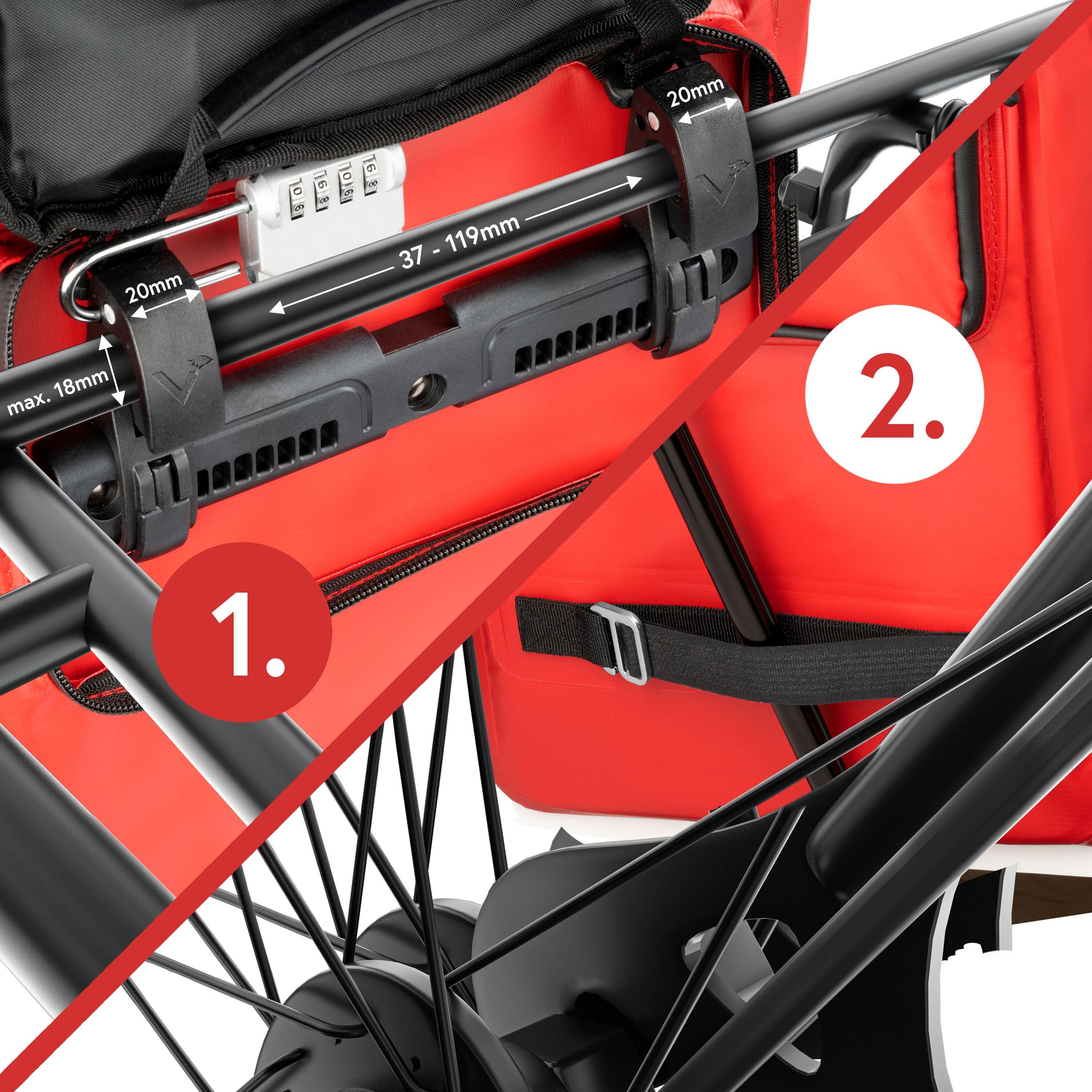Fahrradtasche Gepäckträgertasche Rucksack 3in1 - klein 18 L - ValkOne 4/7