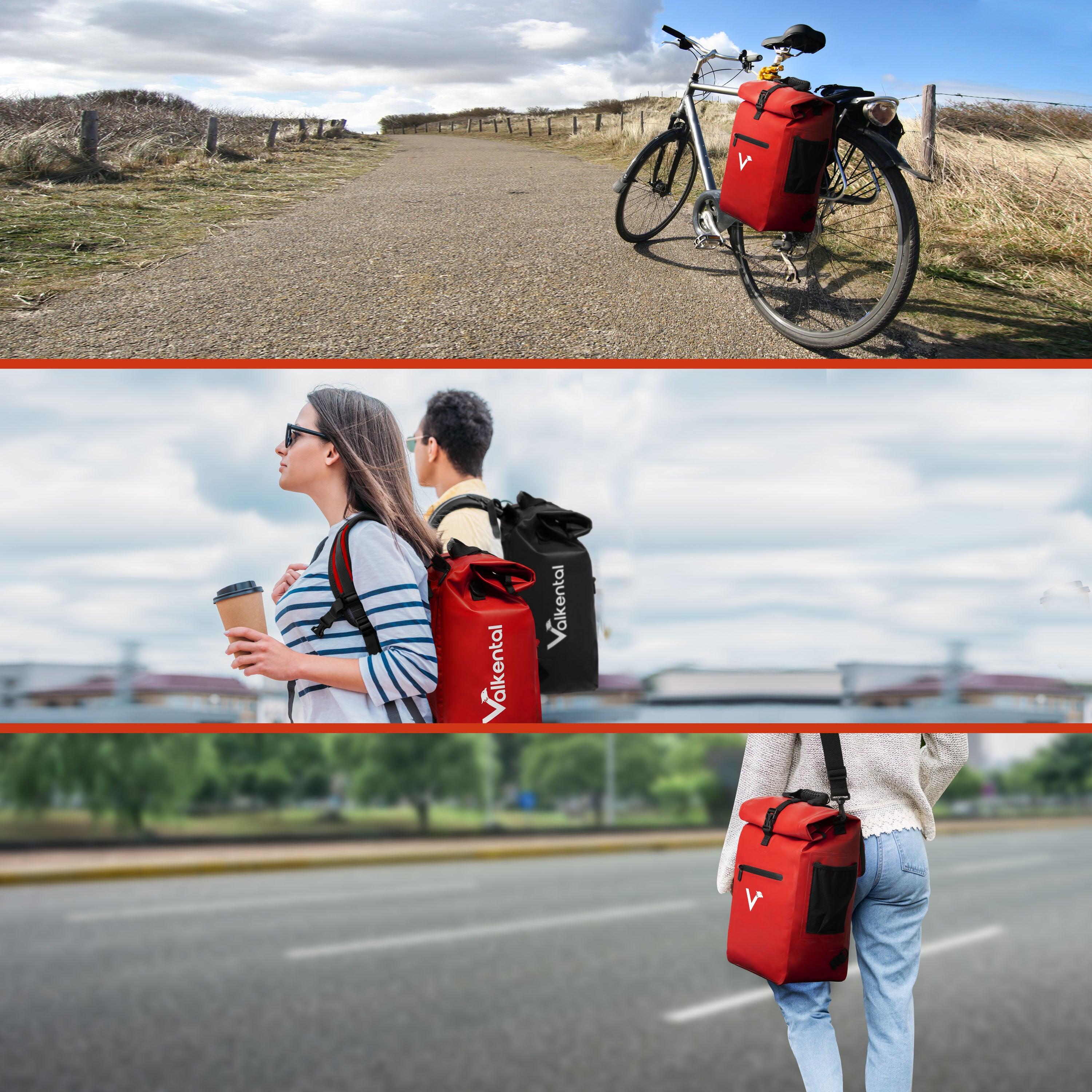 Fahrradtasche Gepäckträgertasche Rucksack 3in1 - klein 18 L - ValkOne 2/7