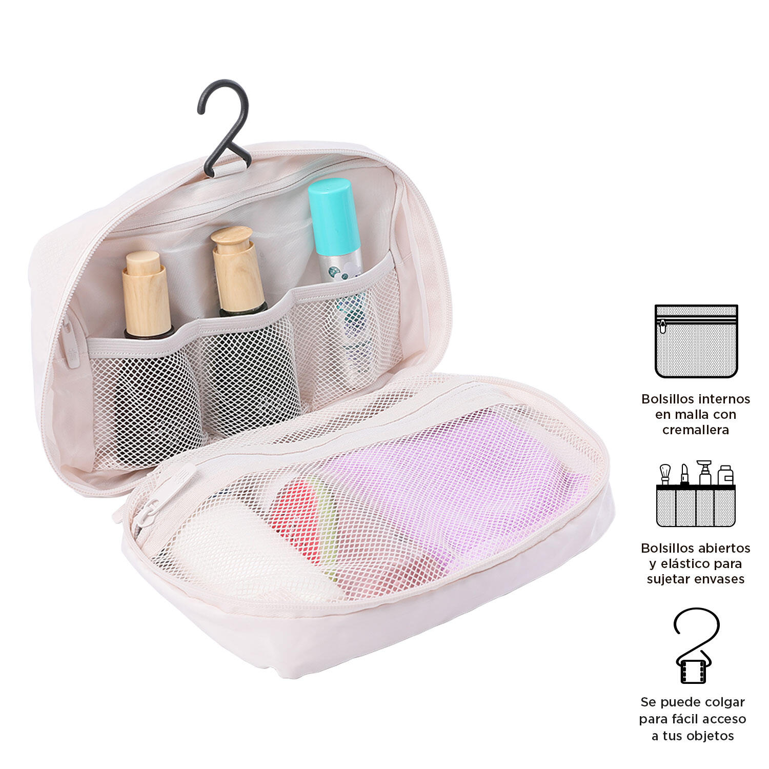 Totto Organizador equipaje All in White Sand Poliéster 23 x 15 x 8 cm 3/4