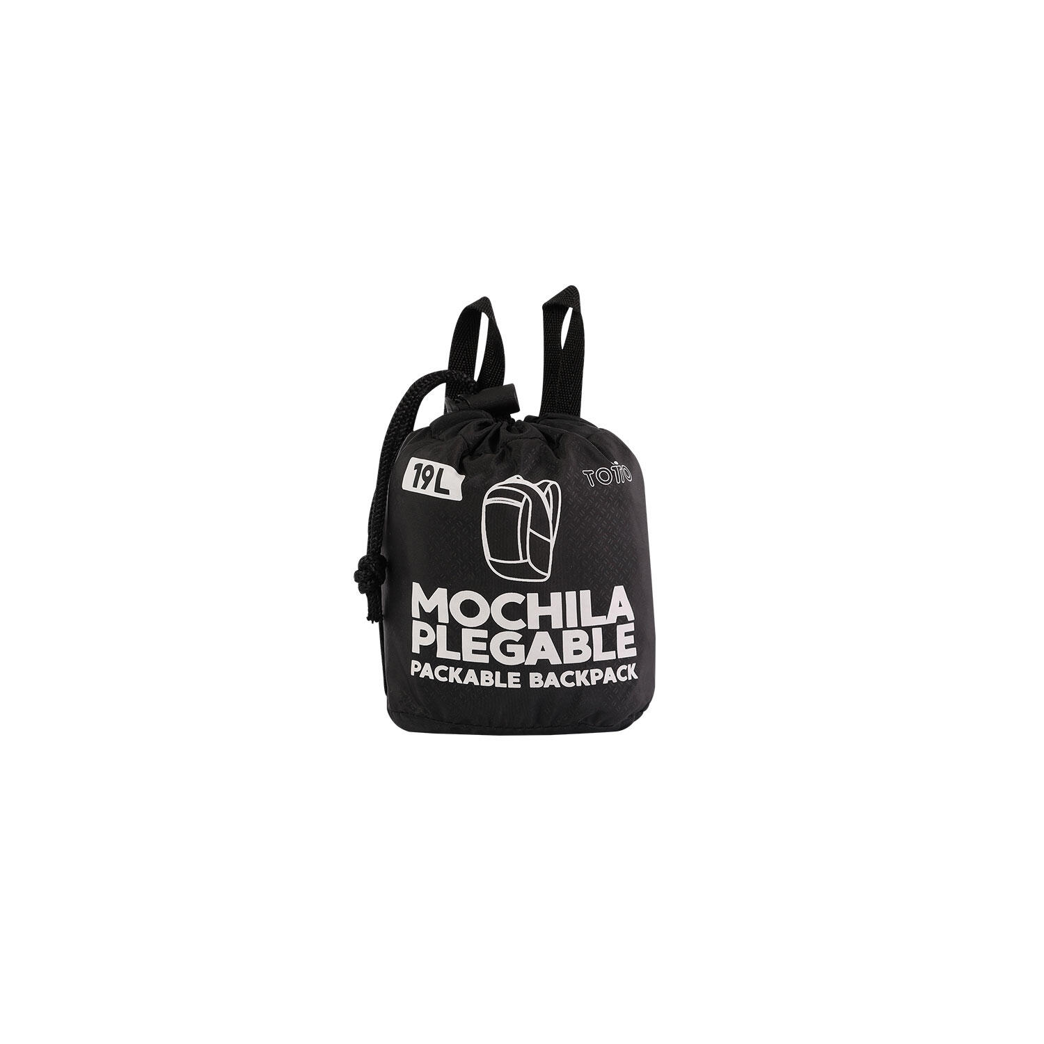 Totto Mochila plegable plegable Negro Poliéster 27.5 x 43 x 16 cm 2/5