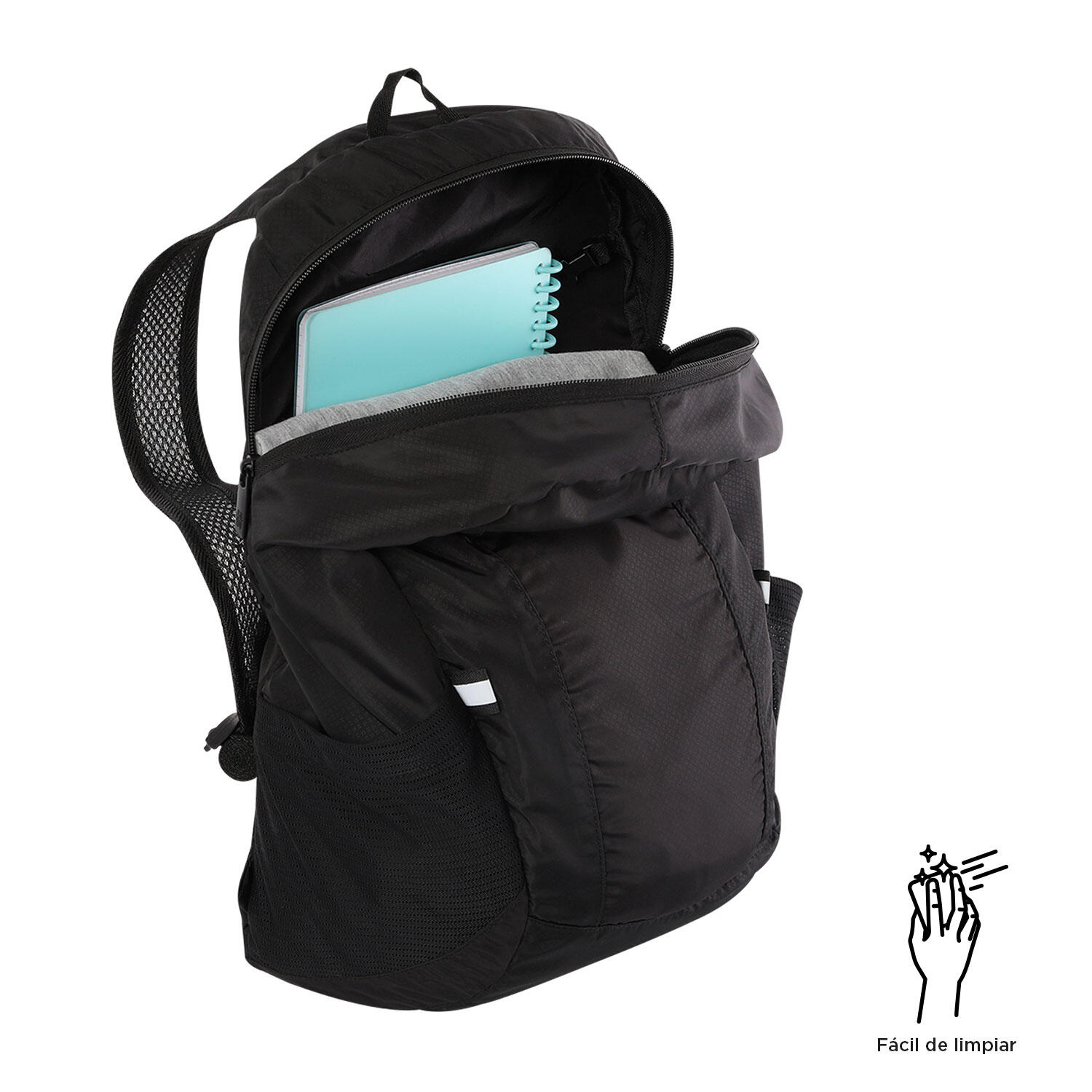 Totto Mochila plegable plegable Negro Poliéster 27.5 x 43 x 16 cm 4/5