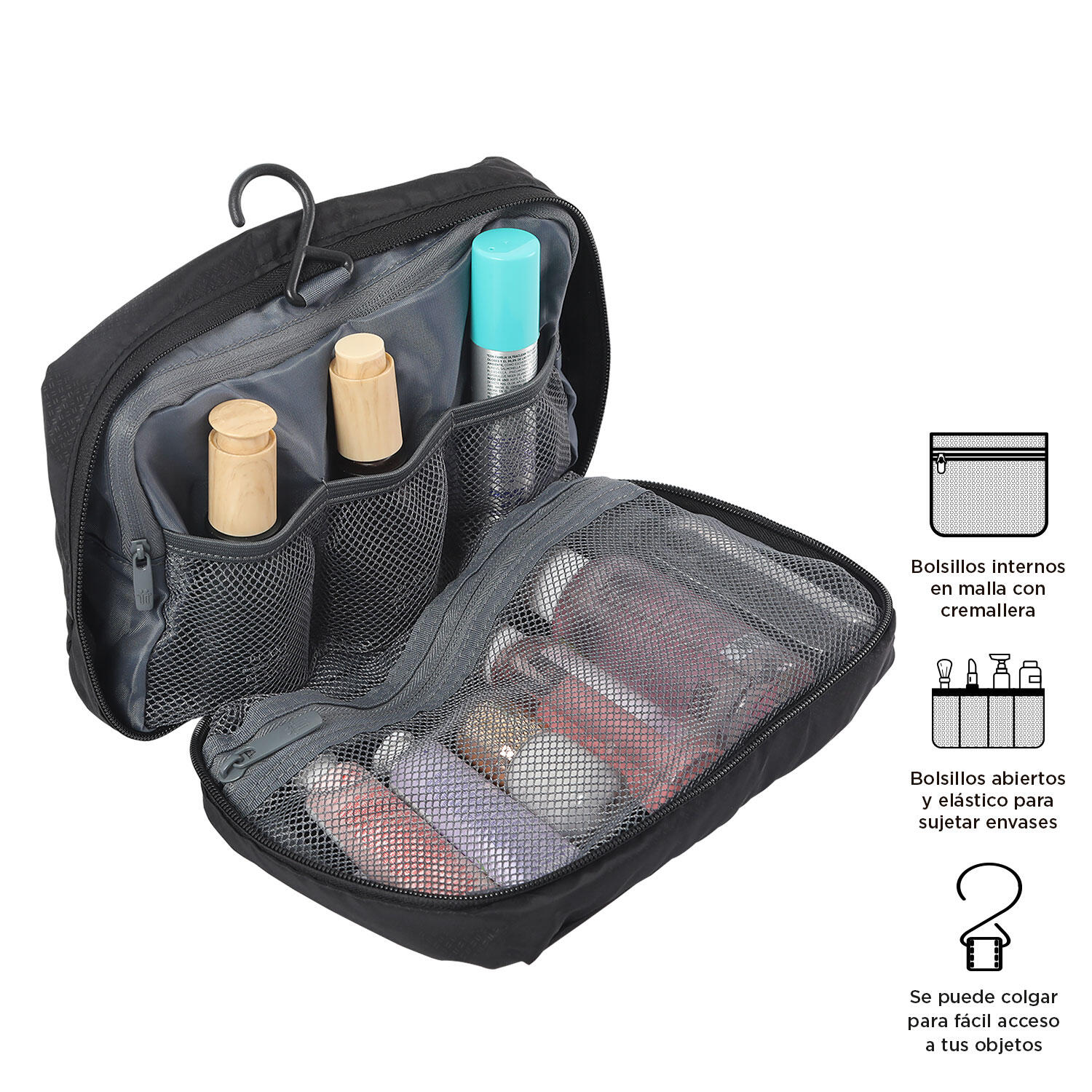Totto Organizador equipaje All in Negro Poliéster 23 x 15 x 8 cm 3/4