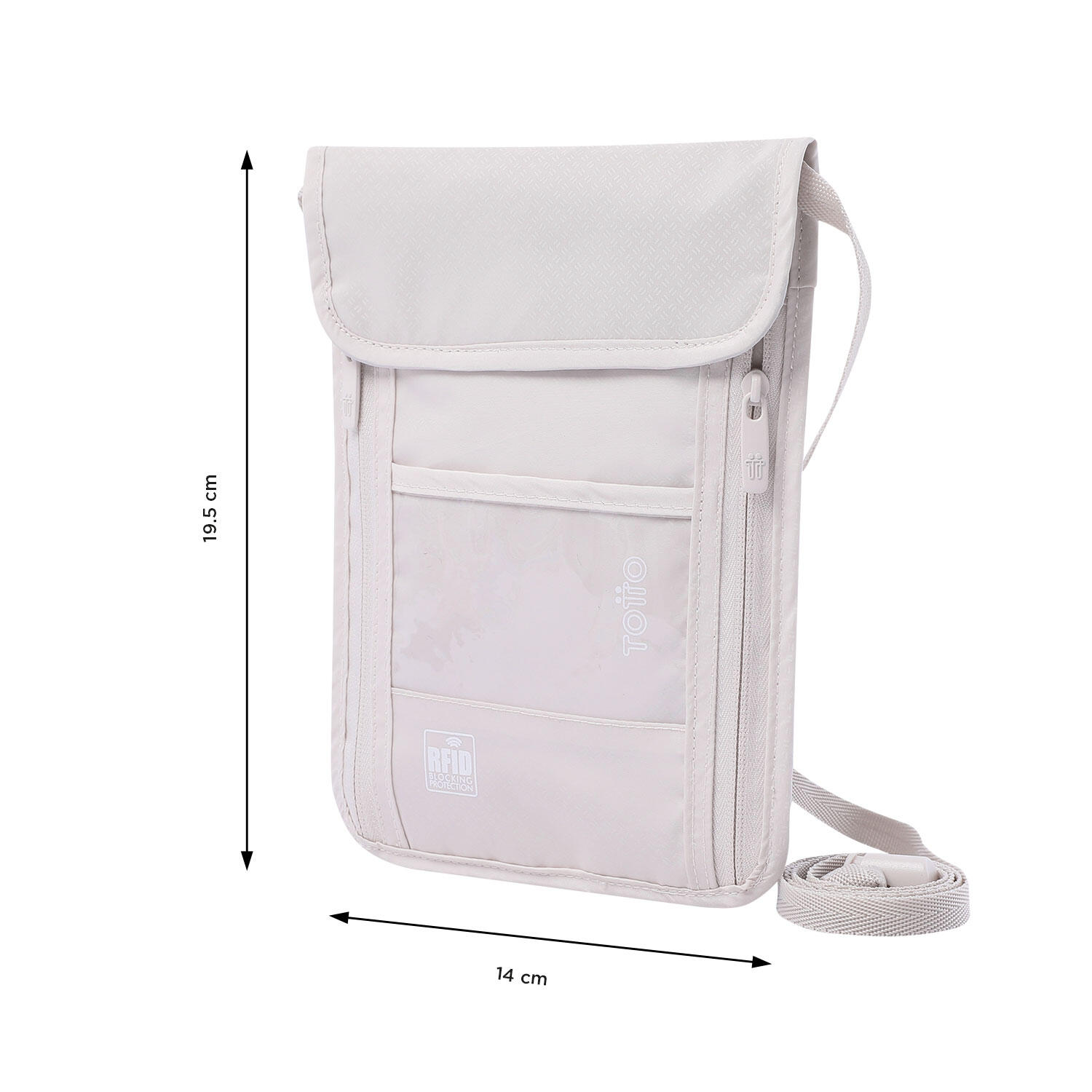 Totto Porta pasaporte Hang White Sand Poliéster 14 x 19.5 x 0.5 cm 2/4