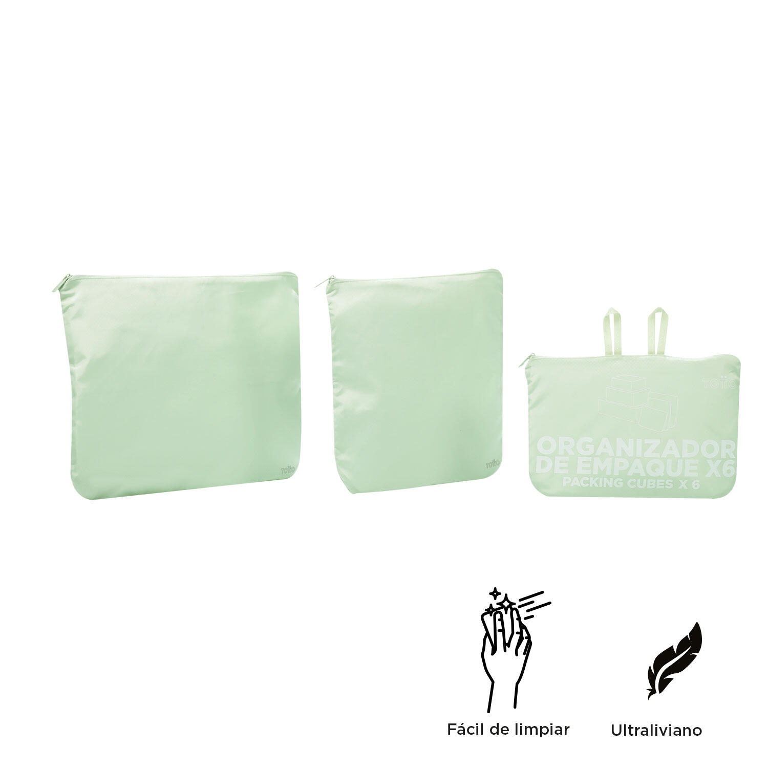 Totto Organizador equipaje Packing Cube X6 Verde Poliéster 29.5 x 40 x 7 cm 3/5