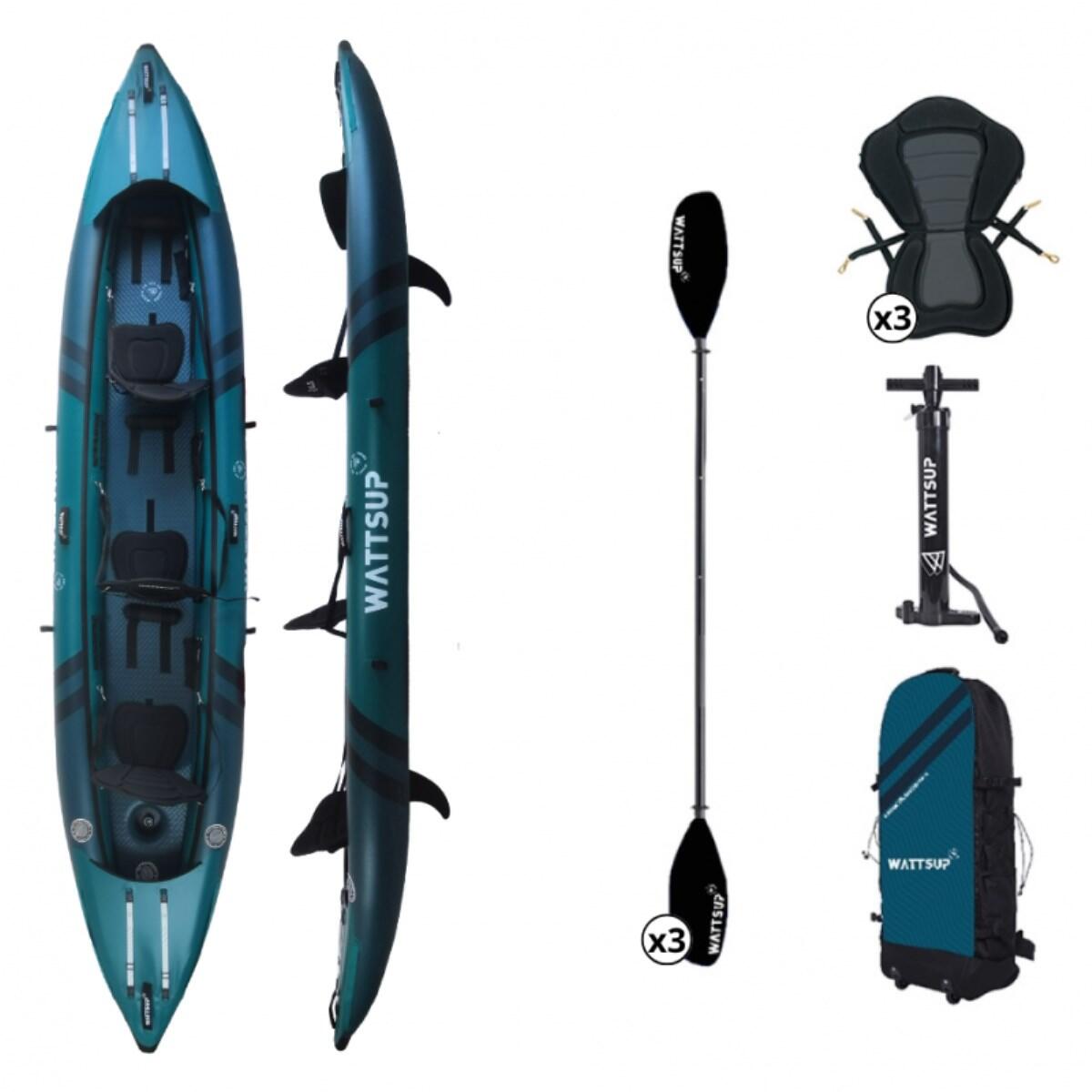 WATTSUP Opblaasbare kajak WattSUP COD 3 - 460x85cm - 3 zitplaatsen - MAX 250kg