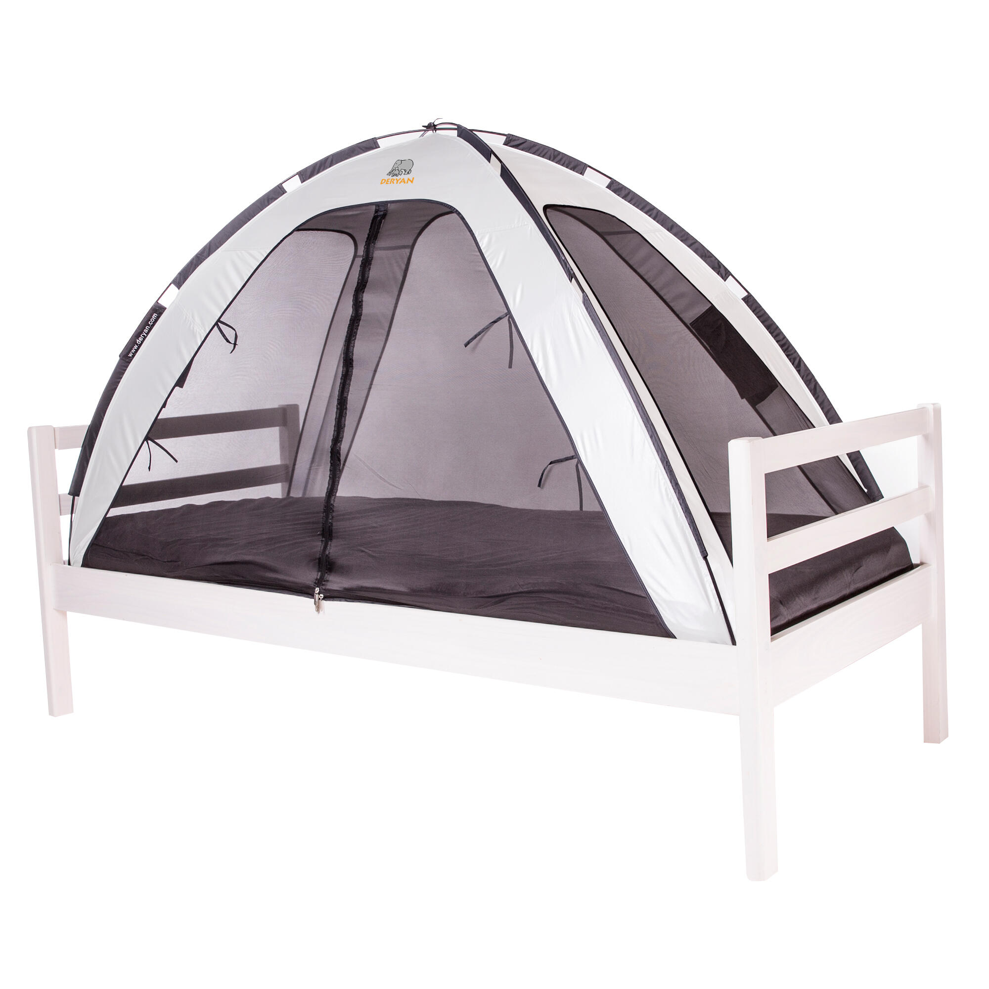 Tienda de cama con mosquitera - 200x90 cm - Malla de 1 mm - Marfil 3/7