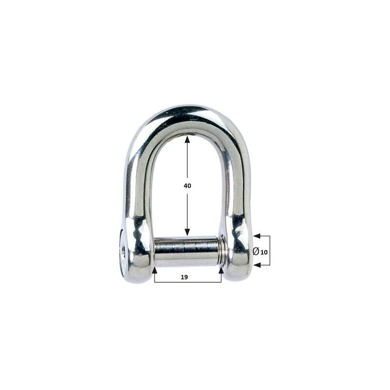 Manille inox axe 6 pans - ORANGEMARINE 2/3