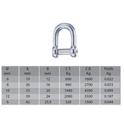 Manille axe 6 pans creux droite - WICHARD