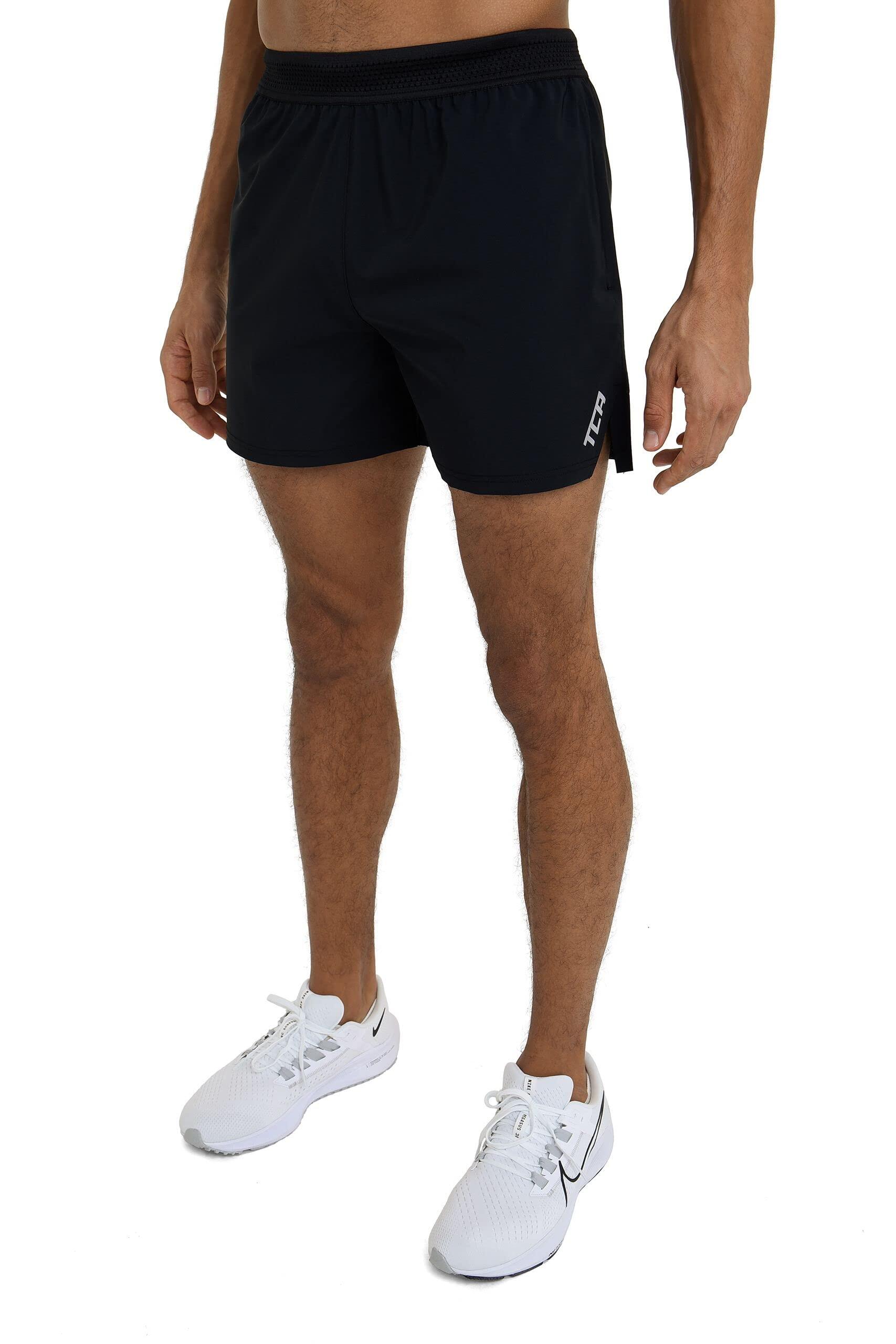 TCA Men's Flyweight Running Shorts with Zipped Pockets - Black Stealth