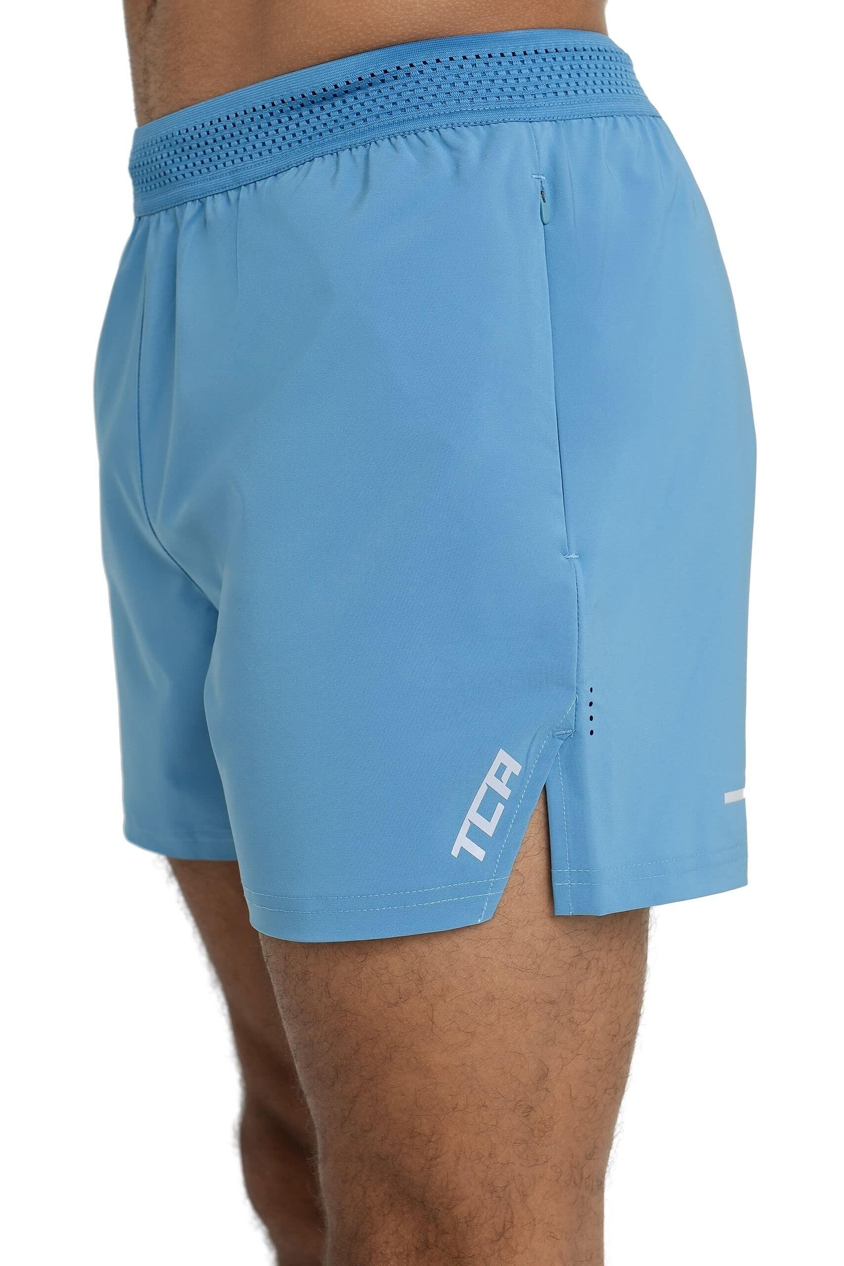 Men's Flyweight Running Shorts with Zipped Pockets - Powder Blue 3/6