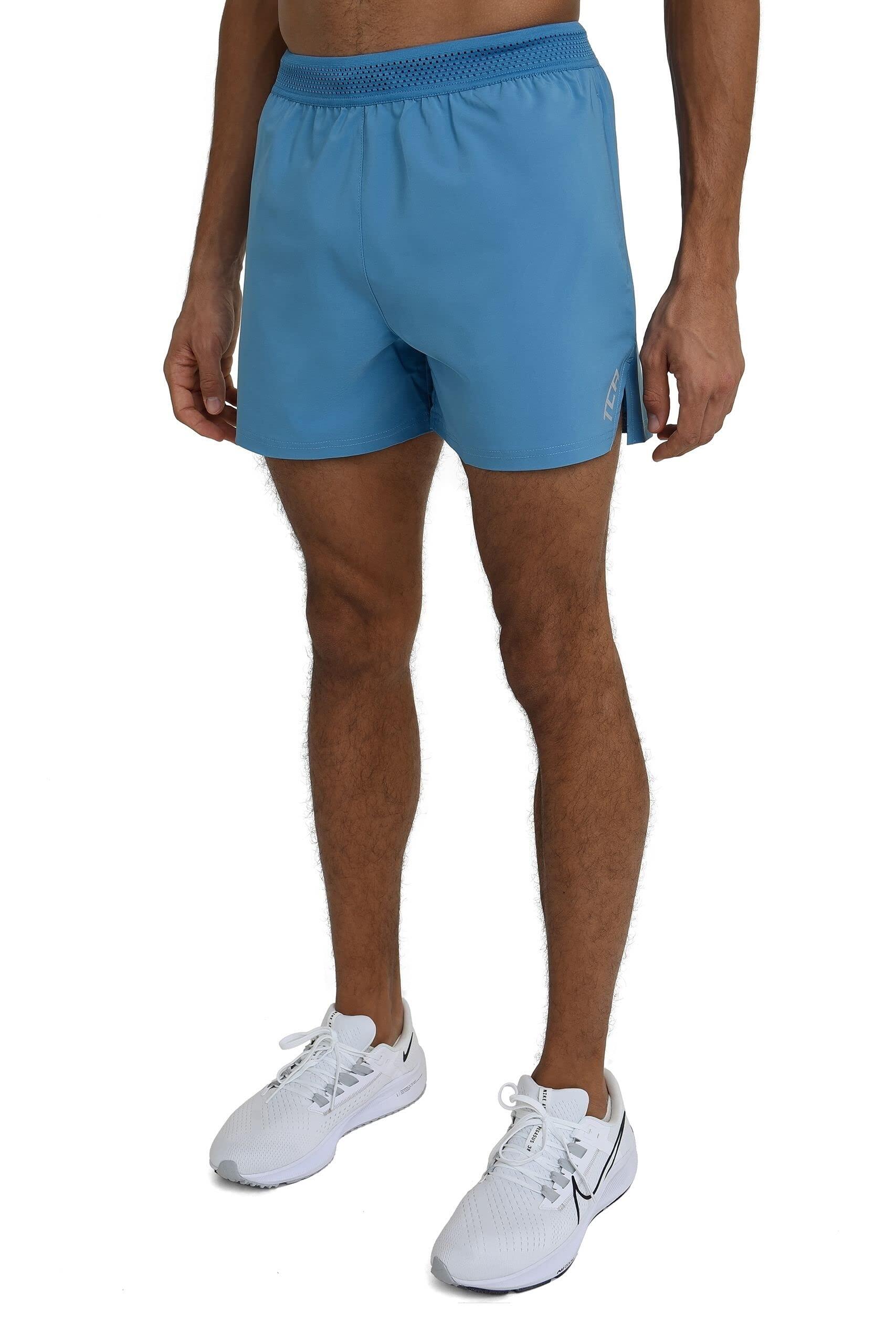 TCA Men's Flyweight Running Shorts with Zipped Pockets - Powder Blue
