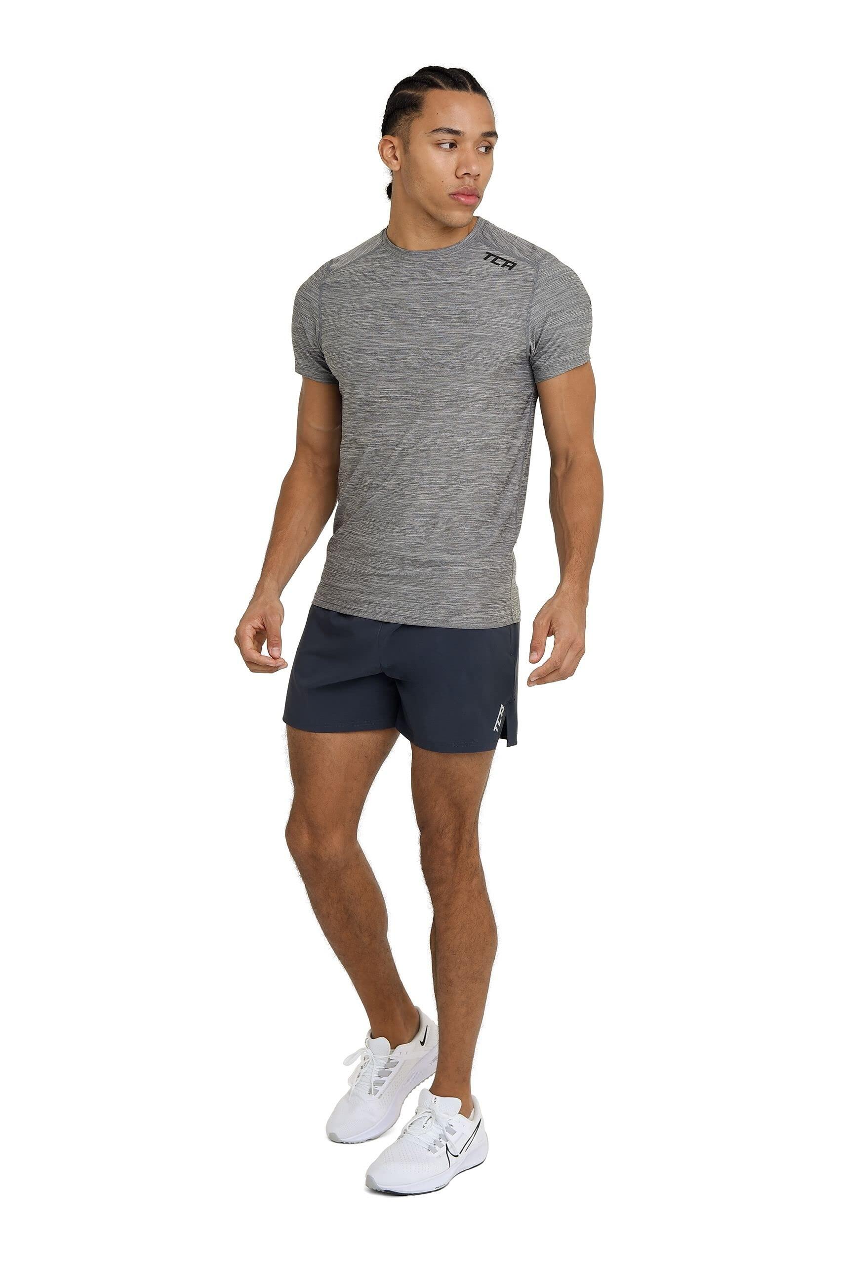 Men's Flyweight Running Shorts with Zipped Pockets - Smoke Grey 5/6
