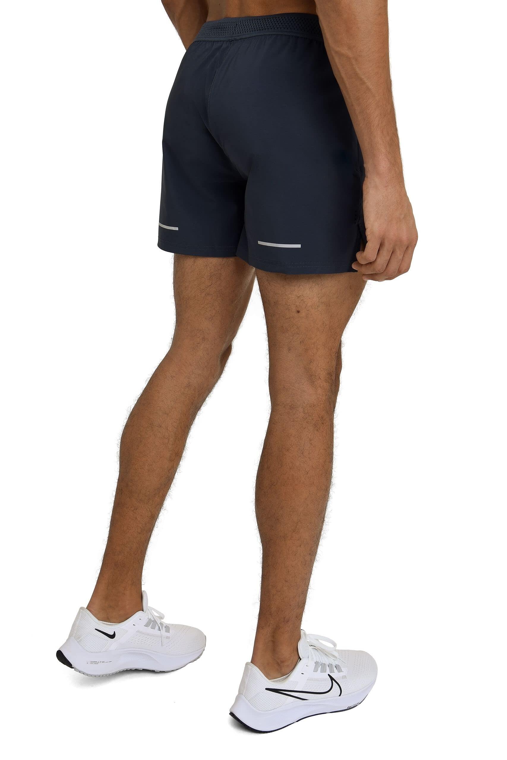 Men's Flyweight Running Shorts with Zipped Pockets - Smoke Grey 2/6
