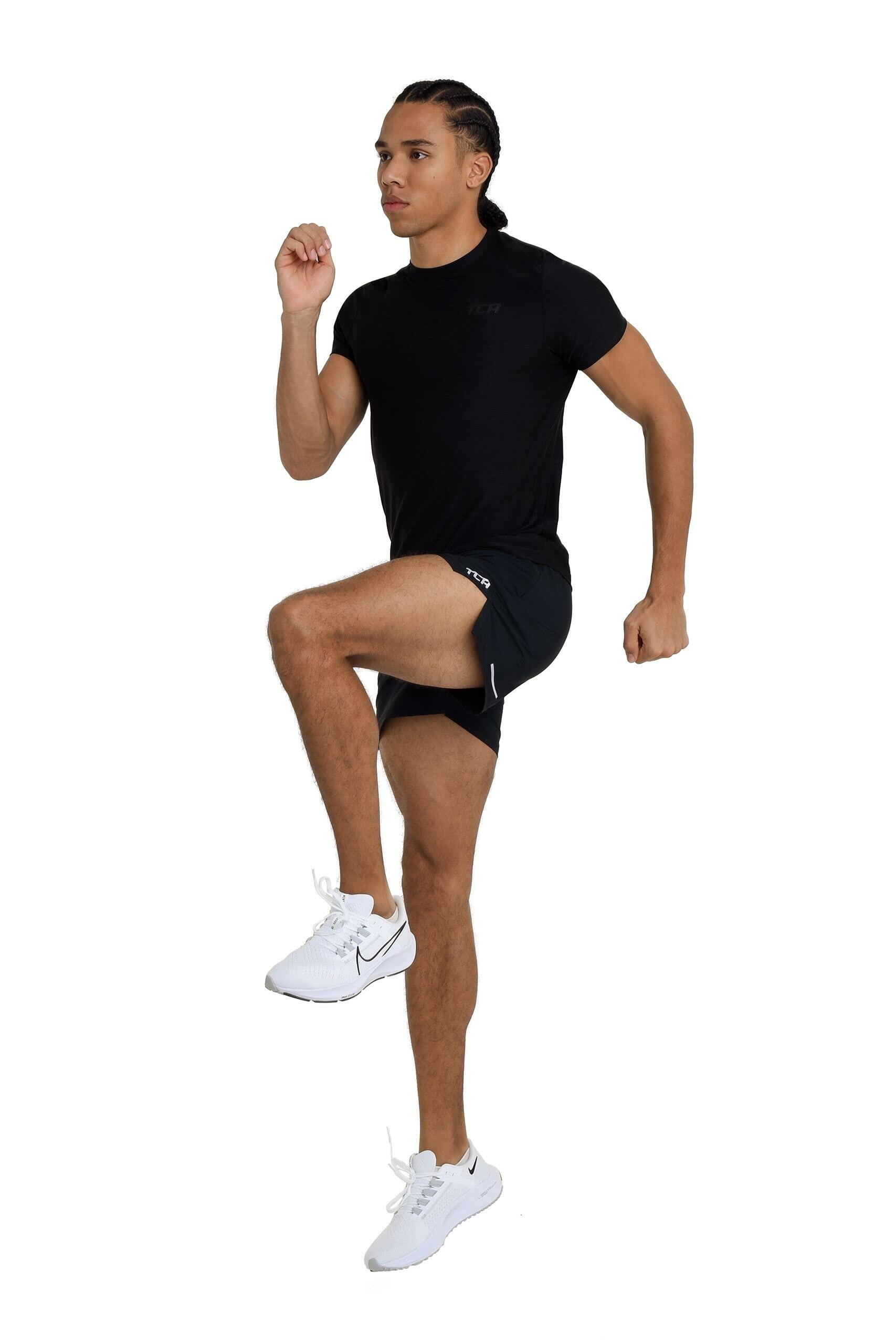 Men's Flyweight Running Shorts with Zipped Pockets - Black Stealth 5/6